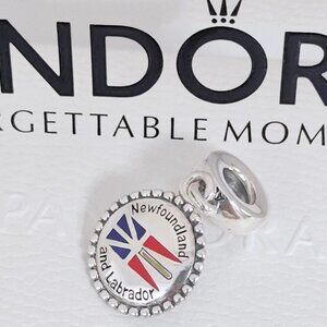 Pandora Newfoundland & Labrador Flag Exclusive Dangle Charm S925 Silver with box